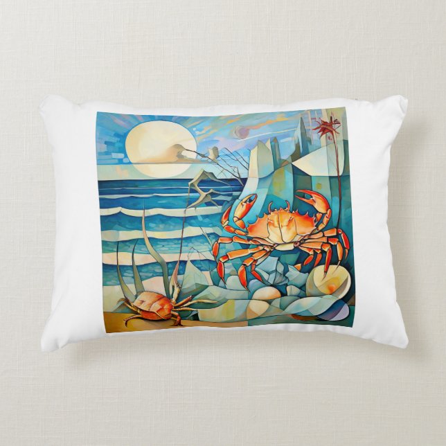 Crab Serenade Decorative Cushion (Front)