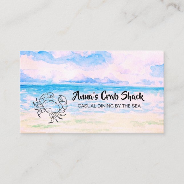 *~*  Crab Shack Casual Dining by The Sea Business Card (Front)