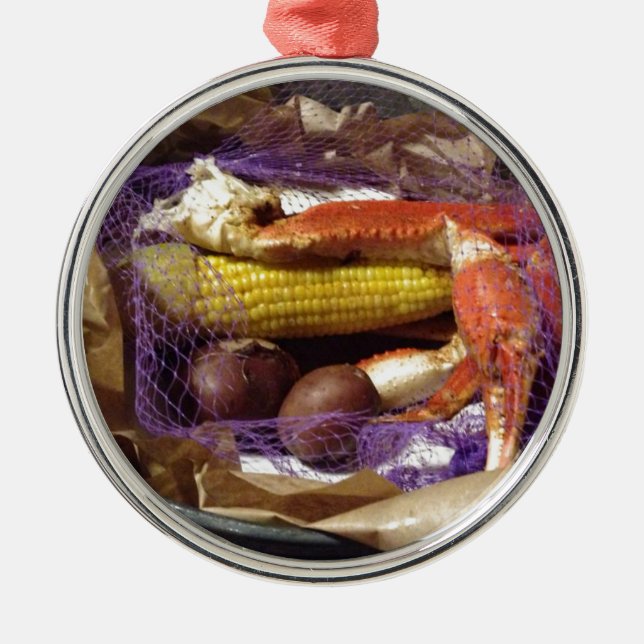Crab Shack Feast Metal Tree Decoration (Front)