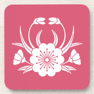 Crab-shaped cherry blossom coaster
