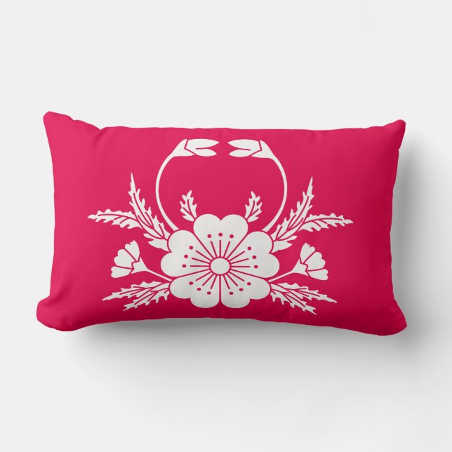 Crab-shaped cherry blossom lumbar cushion (Front)
