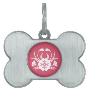 Crab-shaped cherry blossom pet ID tag