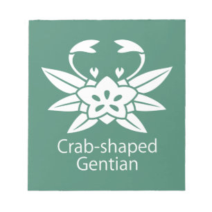 Crab-shaped gentian notepad