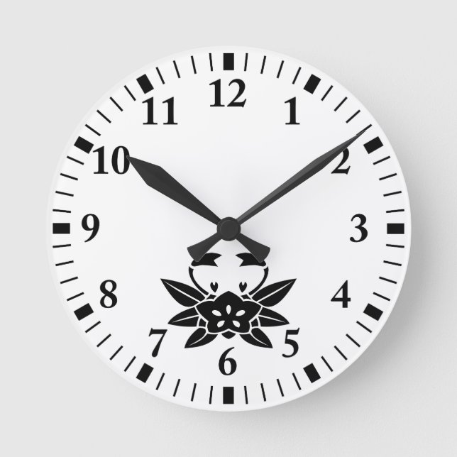Crab-shaped gentian round clock (Front)