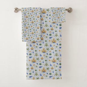 Crab, Shell, and Coral Towel Set