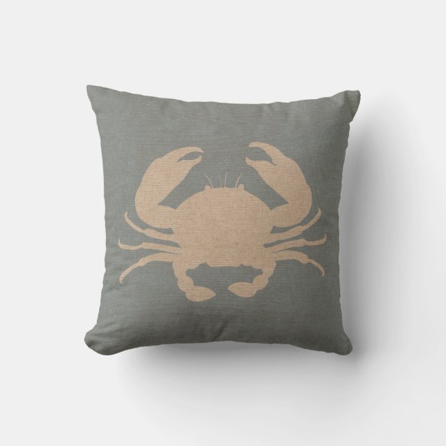 Crab Shell Beach Blue Cushion (Front)