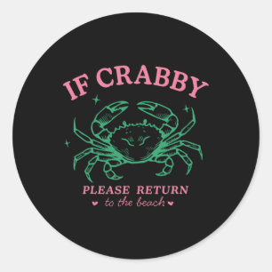 Crab Summer Vacation Holiday Beach  Classic Round Sticker