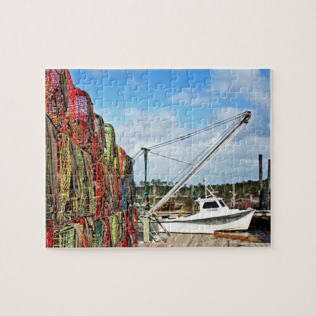 Crab Traps Stacked and Ready Jigsaw Puzzle (Horizontal)