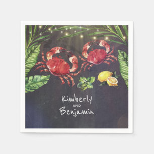 Crab Tropical Coastal Beach Napkin