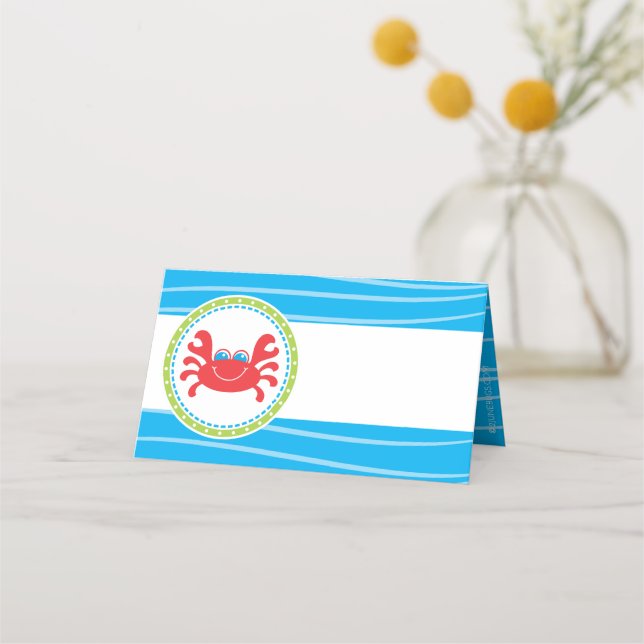 Crab Under the Sea Birthday Place Card (Front)