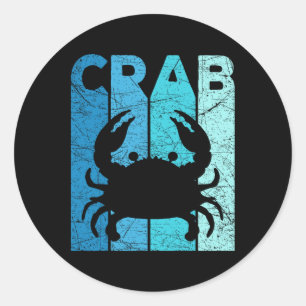 Crab Vintage Seafood Lover Crab Fishing Retro Crab Classic Round Sticker