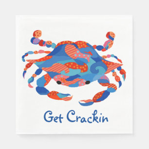 Crab Watercolor Paper Plates Napkin