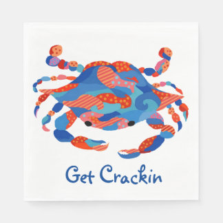 Crab Watercolor  Paper Plates Napkin