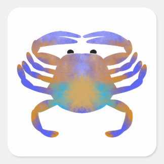 crab watercolor square sticker