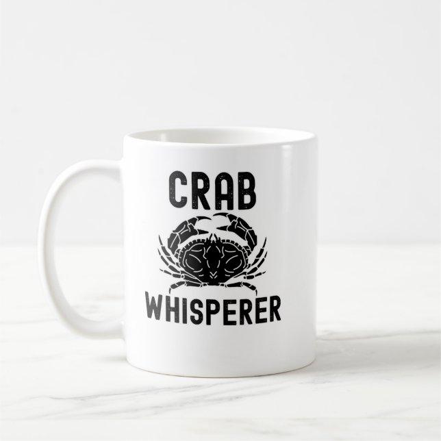 Crab Whisperer Crab Hunting Crabbing Coffee Mug (Left)