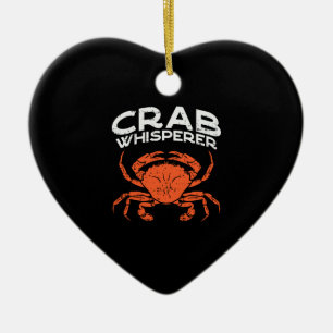 Crab Whisperer Vintage Crabbing Ceramic Ornament
