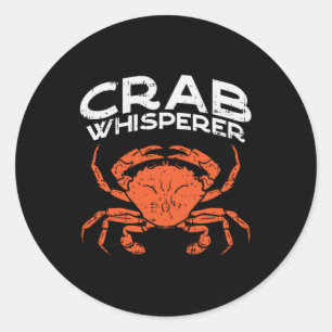 Crab Whisperer Vintage Crabbing Classic Round Sticker