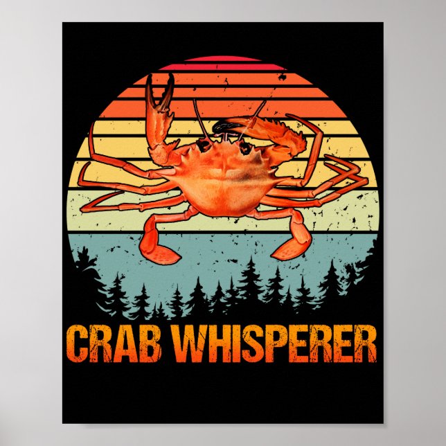 Crab Whisperer Vintage Crabbing Hunting Fishing Poster (Front)