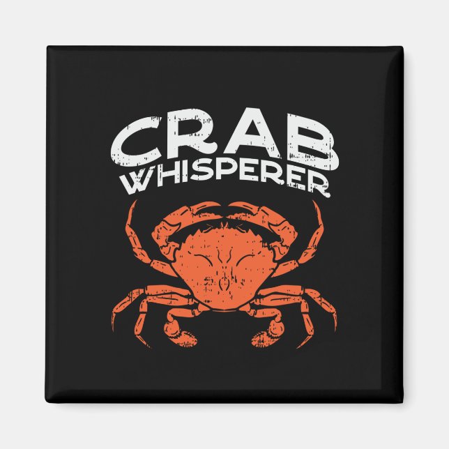 Crab Whisperer Vintage Crabbing Magnet (Front)