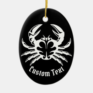 Crab White Ceramic Ornament