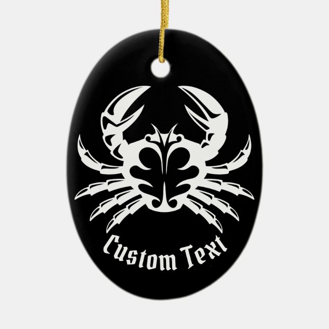 Crab White Ceramic Ornament (Front)