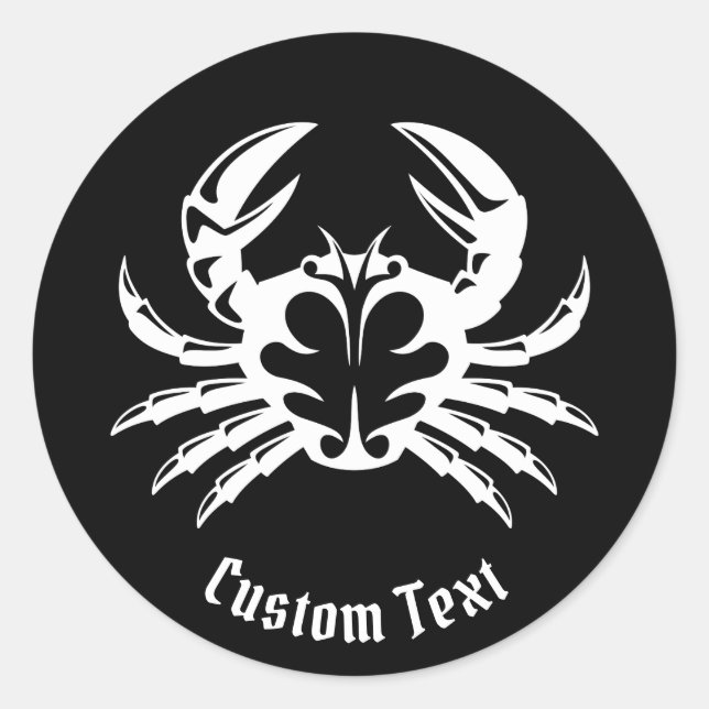 Crab White Classic Round Sticker (Front)