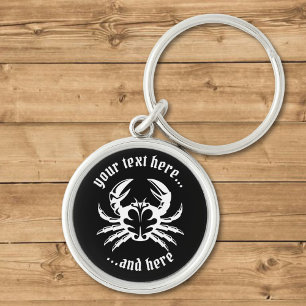 Crab White Key Ring