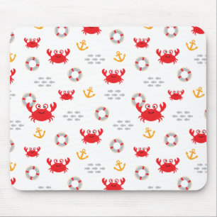 Crab with Lifebuoy Mouse Pad