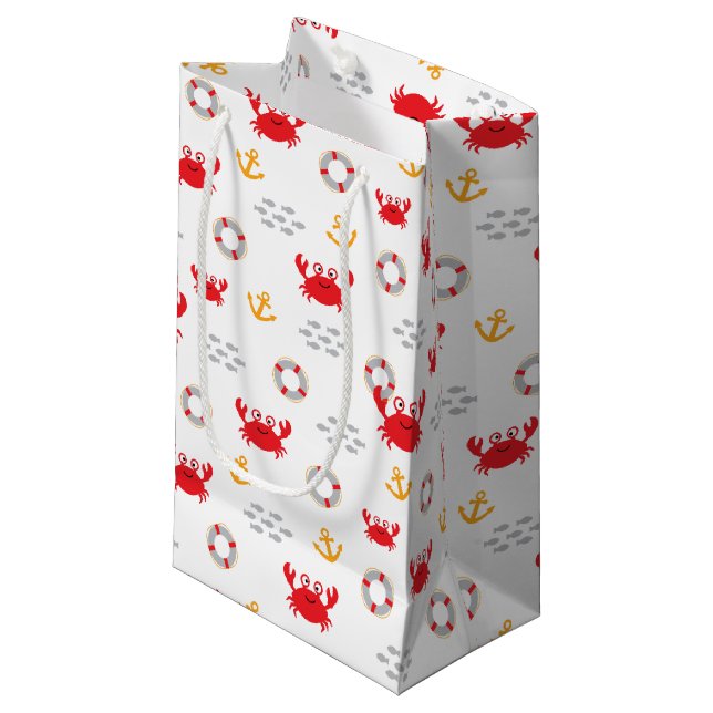 Crab with Lifebuoy Small Gift Bag (Front Angled)