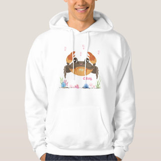 Crab with subtle bubbles and underwater flora hoodie