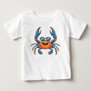 Crab with sunglasses enjoying summer baby T-Shirt