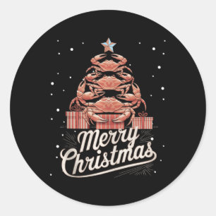 Crab Xmas Tree Crab Christmas Tree Tank Top3  Classic Round Sticker