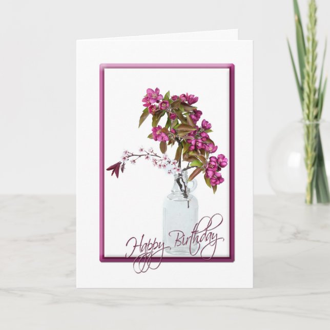 Crabapple Bouquet for Birthday Card (Front)