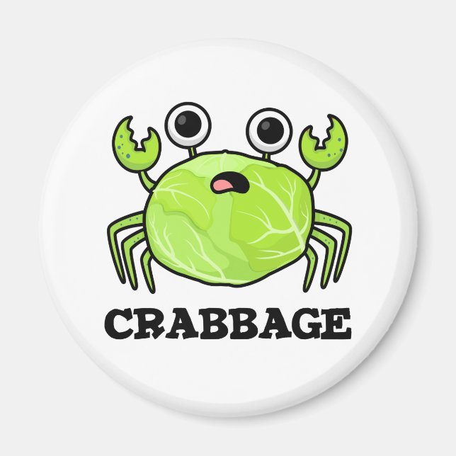 Crabbage Funny Cabbage Crab Pun Magnet (Front)