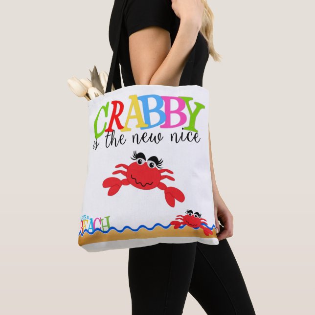 Crabby All-Over-Print Tote Bag, Medium Bag (Close Up)