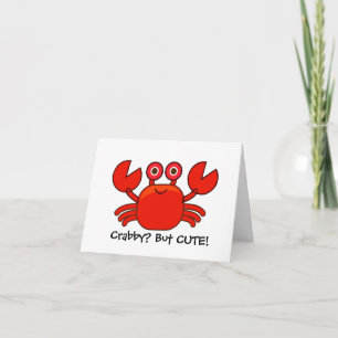 Crabby? But Cute!/Cartoon Red Crab Birthday Card