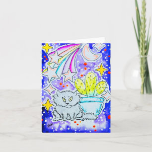 Crabby Cat & Cactus Note Card