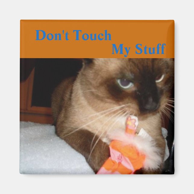 Crabby Cat -  Siamese Cat Fridge Magnet (Front)