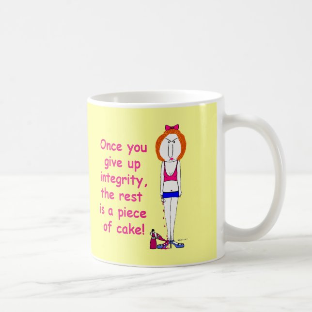 Crabby, cranky redhead girl with wine mug! coffee mug (Right)