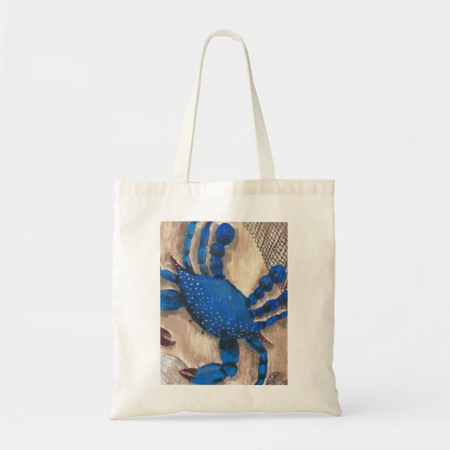 "Crabby Day" Blue Crab Budget Tote (Front)