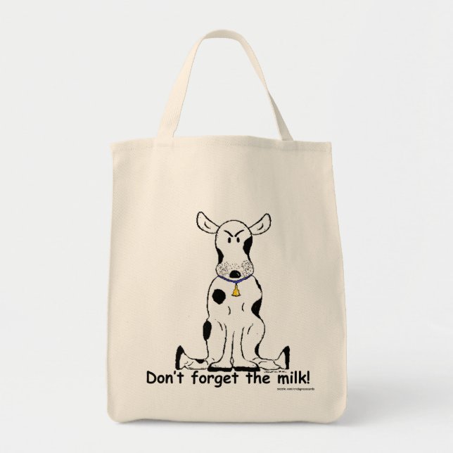 Crabby grouchy cow grocery shopping bag!! tote bag (Front)