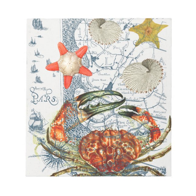 crabby map starfish notepad (Front)