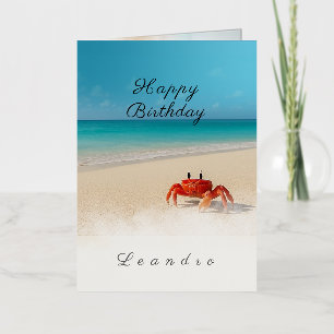 Crabby Mischief – Custom Name Birthday Card