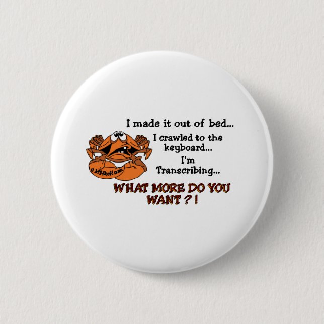 Crabby MT 6 Cm Round Badge (Front)