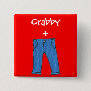 Crabby pants button