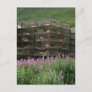 Crabpots stored in Dutch Harbour, Alaska Postcard