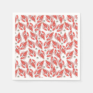 Crabs and lobsters. Seafood.  Paper  Napkin