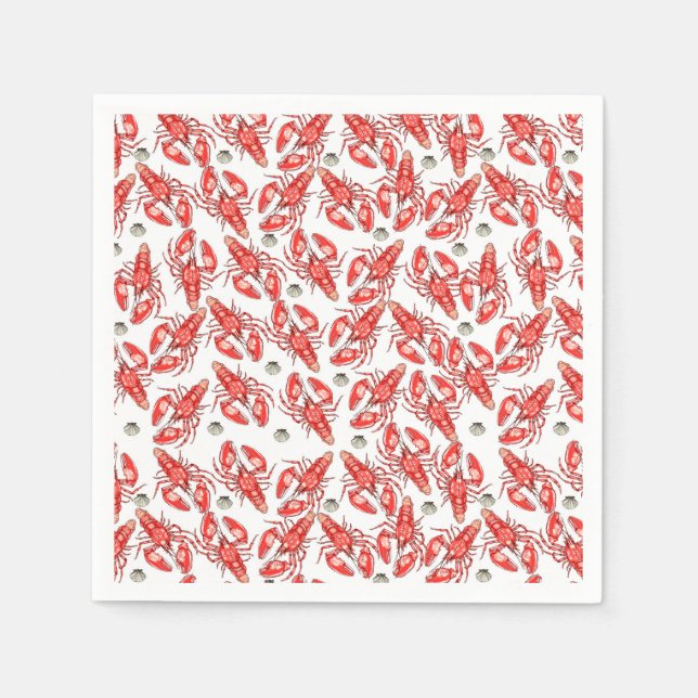 Crabs and lobsters. Seafood.  Paper  Napkin (Front)