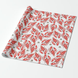 Crabs and lobsters. Seafood. Wrapping Paper