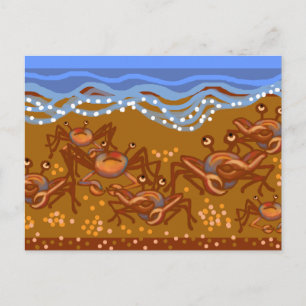 Crabs at the beach postcard